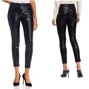 Frame Le High Skinny Croc Embossed Jeans - 26